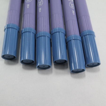 Zig Scroll & Brush tuschpennor 6-p blågrå