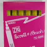 Zig Scroll & Brush tuschpennor 6-p ockra