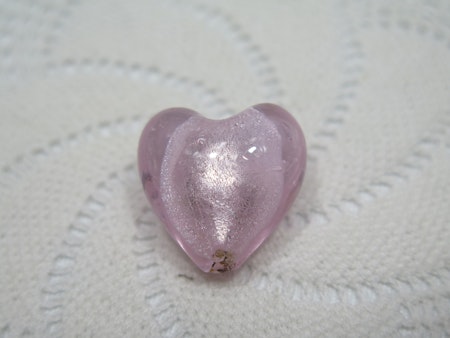 Hjärtformade glaspärlor rosa 10-p