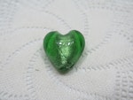 Hjärtformade glaspärlor grön 10-p