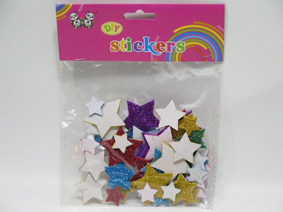 Stickers med glitterstjärnor