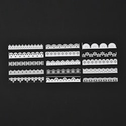 Stickers till scrapbooking blandade spetsmönster 30st/påse
