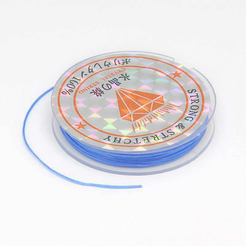 Färgad Elastisk nylontråd på rulle 0,6mm Royal blå
