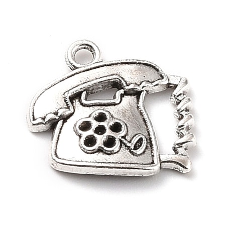 Charms - Berlock - Telefon - antik silver