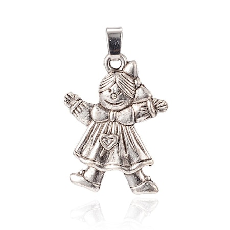 Charms - Berlock - Flicka  - antik silver