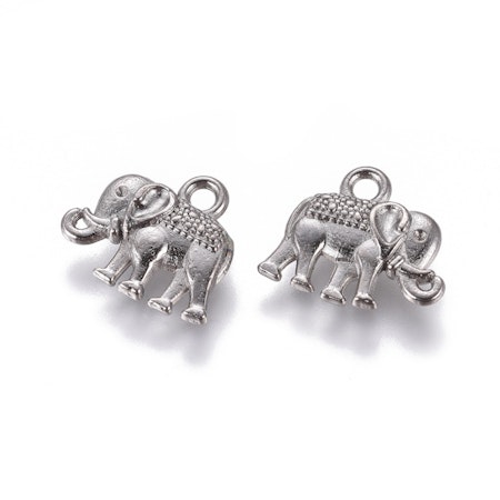 Charms - Berlock - Elefant  - grå silver