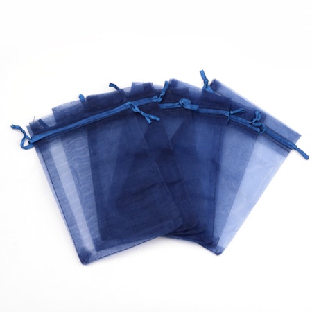 Organza / smycke påse midnattsblå ca12x9, 5-pack