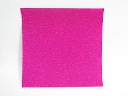 Fyrkantiga små orgamipapper glitter - cerise - 6,5x6,5 - 4st