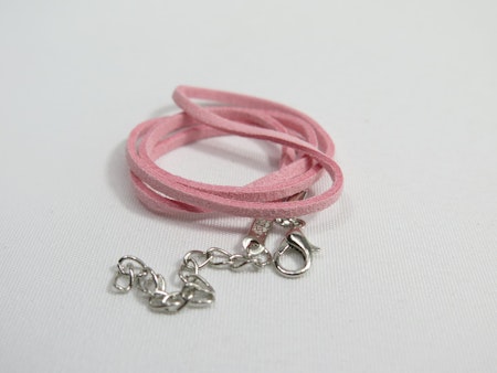 Mocca halsband med hummer lås, rosa