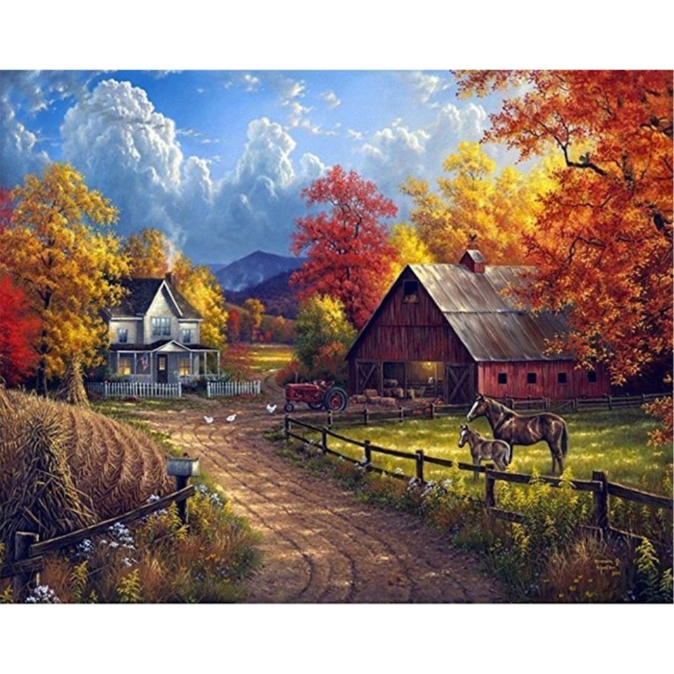 Lantgård - Diamond Painting   - 30x25