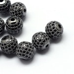 Kubisk Zirkoniumoxidpärla - svart/svart - 6mm