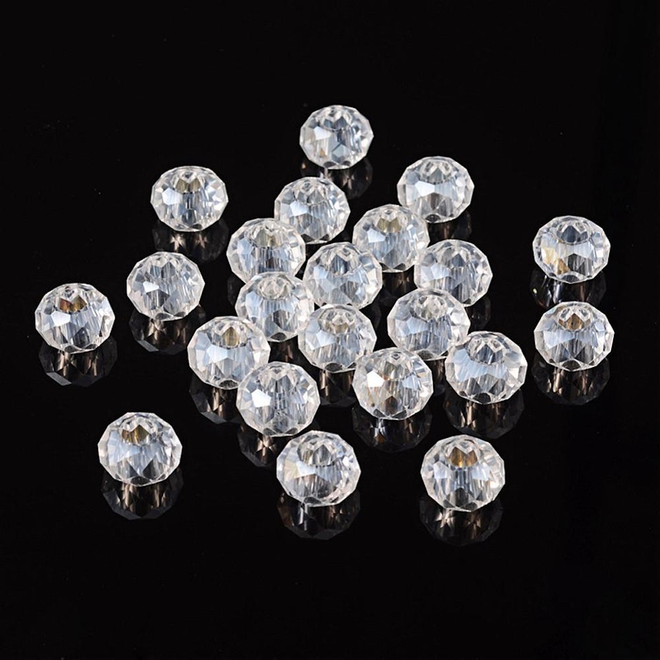 Handgjorda kristall pärlor med stort hål - klass AB - 1st