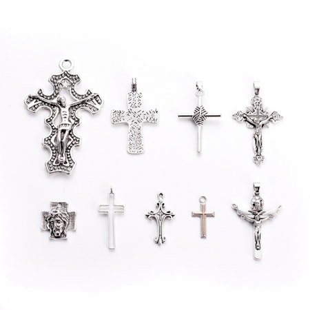 Charms - Berlock - kors - antik silver