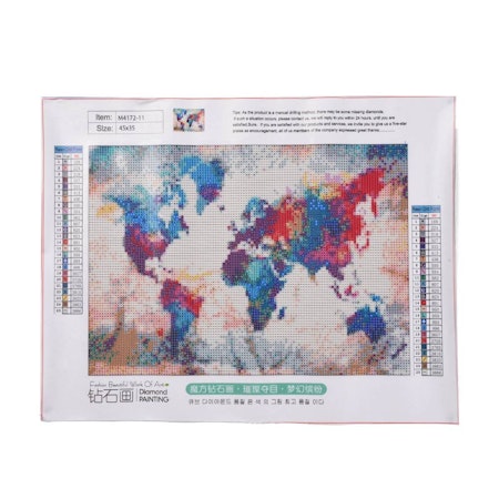 Världskarta - Diamond Painting   - 45x35