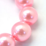 Vaxade glaspärlor - 6-7 mm - rosa- 25-p