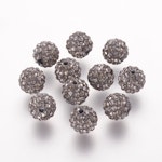 Strass pärlor - klass A - polymerlera/svart diamant - 8mm - 1st