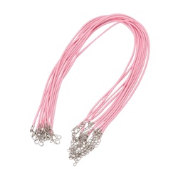 Vaxat halsband med hummer lås, rosa