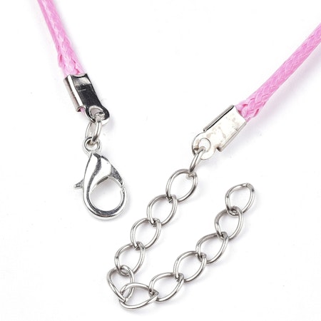 Vaxat halsband med hummer lås, rosa