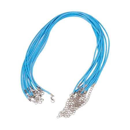 Vaxat halsband med hummer lås, duvblå