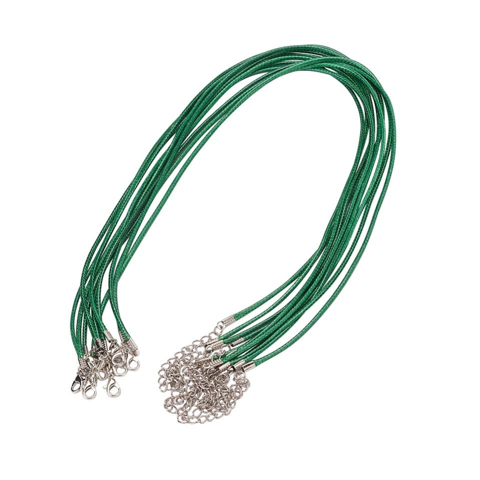 Vaxat halsband med hummer lås, grön