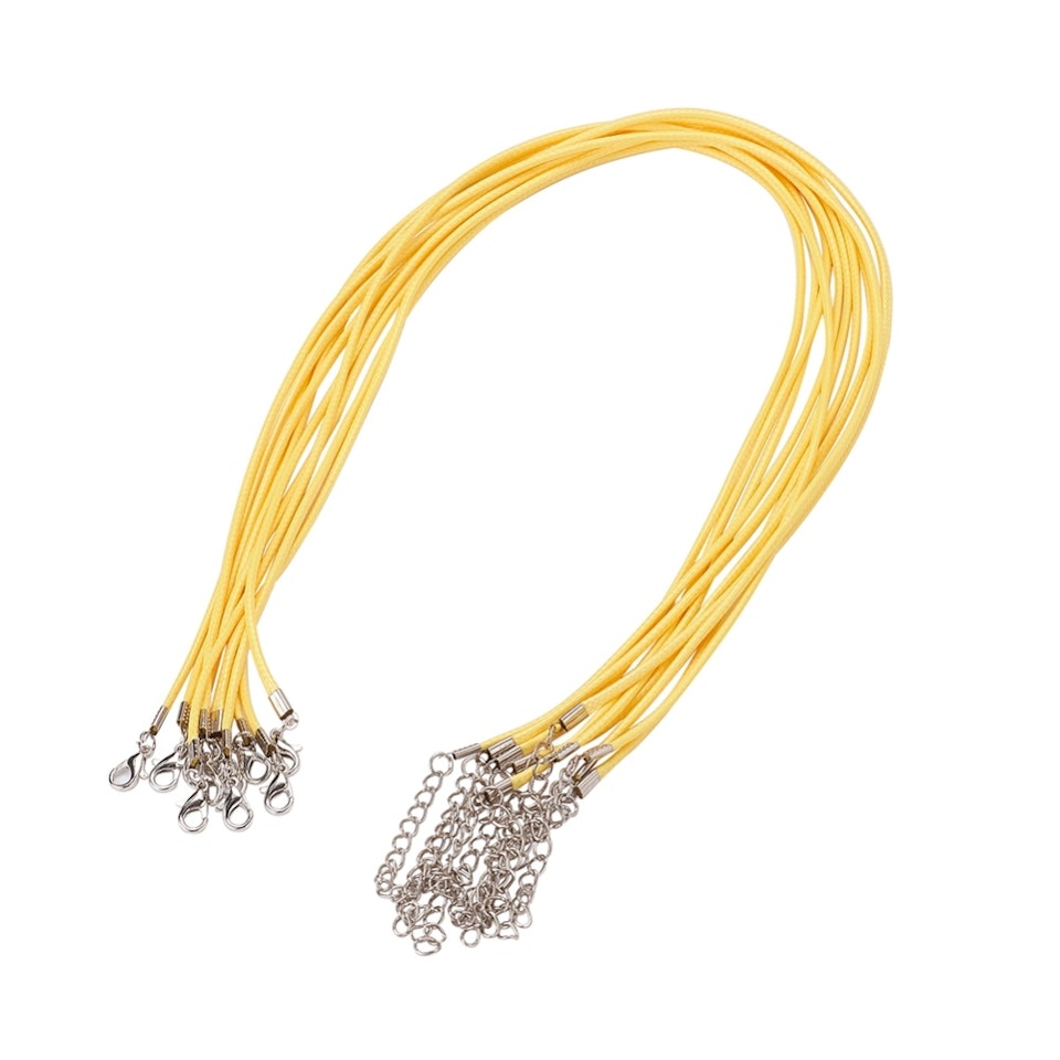 Vaxat halsband med hummer lås, gul