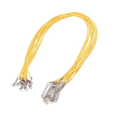Vaxat halsband med hummer lås, gul