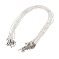 Kopia Vaxat halsband med hummer lås, vit