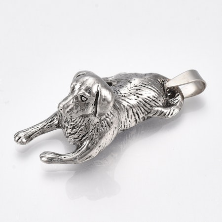 Charms - Berlock - Hund labrador - antik silver