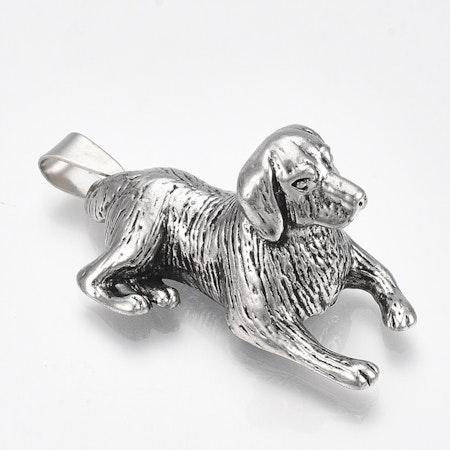 Charms - Berlock - Hund labrador - antik silver