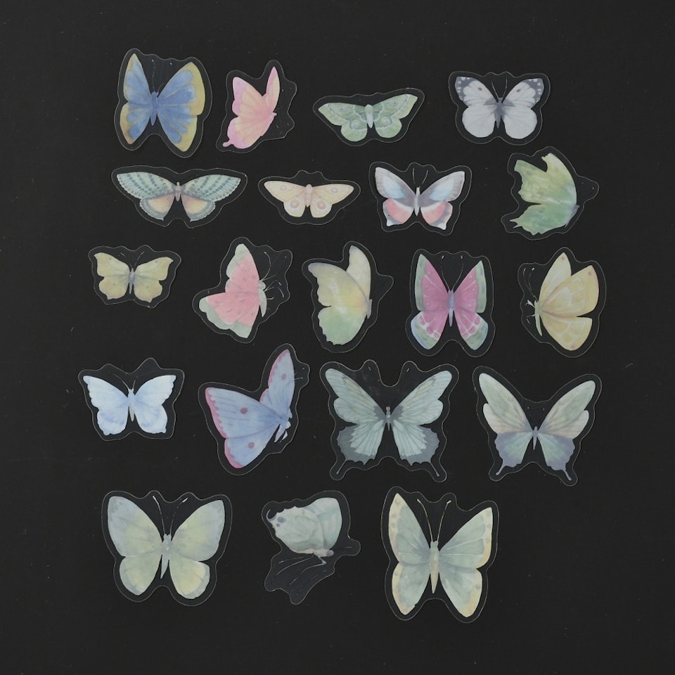 Stickers till scrapbooking - fjärilar - 40st