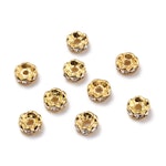 Blomster strass rondeller - klass A- 6mm guld/klar