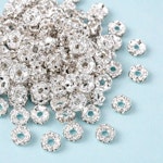 Blomster strass rondeller - klass A- 6mm silver/klar