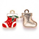 Charms - Berlock - Julstrumpa med bling - emalj