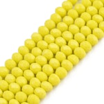 Facetterad glaspärla rondell - 4x3mm - klar gul  - sträng - ca 130st