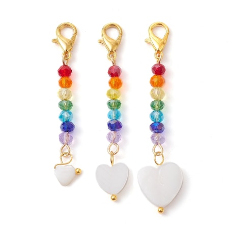 Charms - Berlock - snäckskals hjärta  - 3-pack