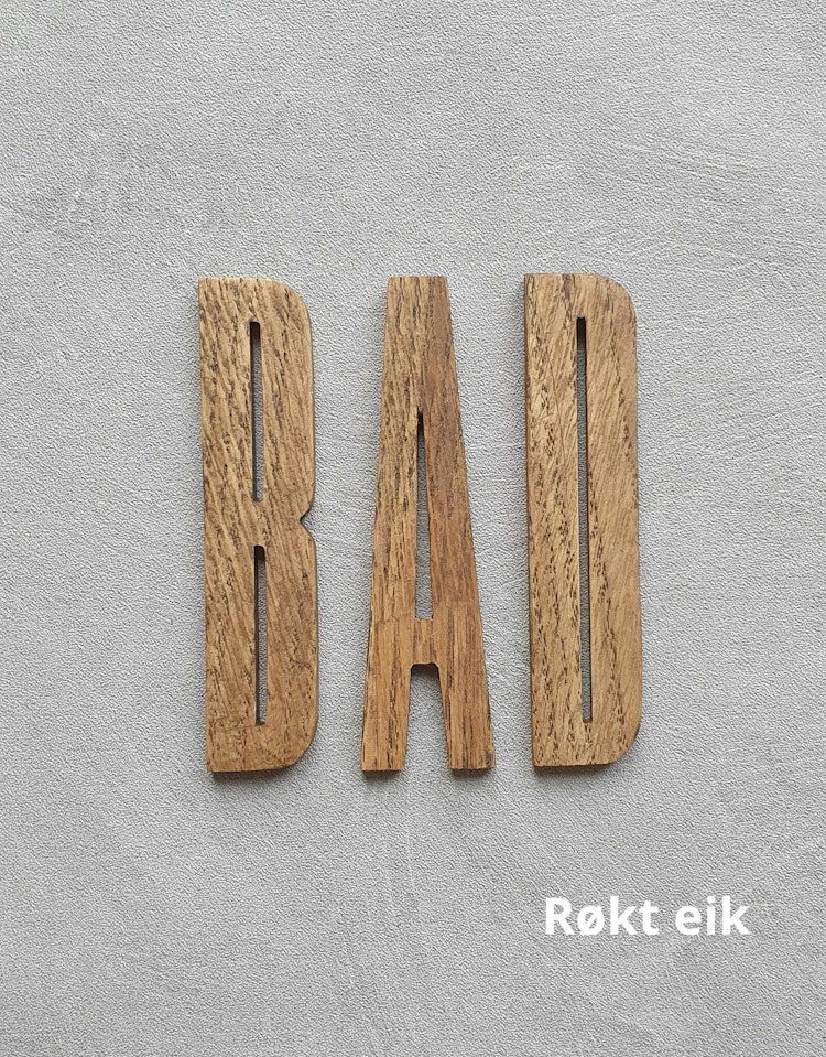 "BAD" Baderomskilt