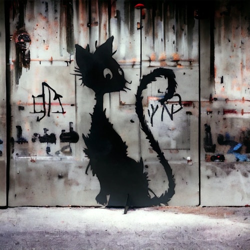 KATTJÄKELN - katt i svart plåt