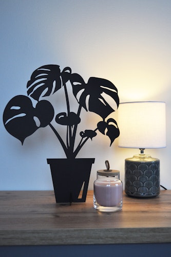 MONSTERA – växt i svart plåt