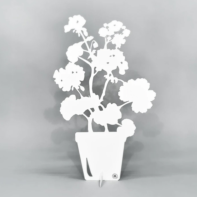 PELARGON – blomma i vit plåt