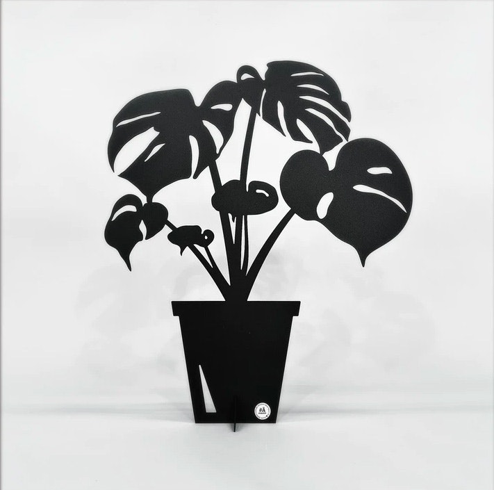 MONSTERA – växt i svart plåt