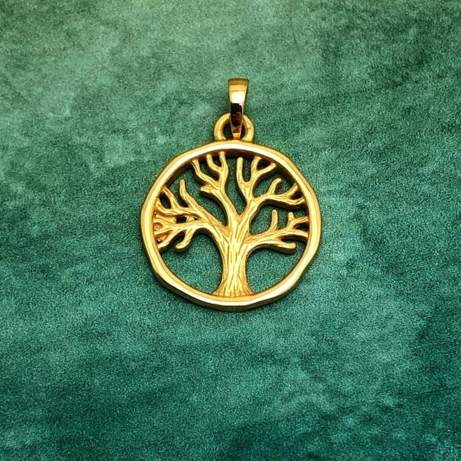 Livets träd - Helt i guldpläterat silver