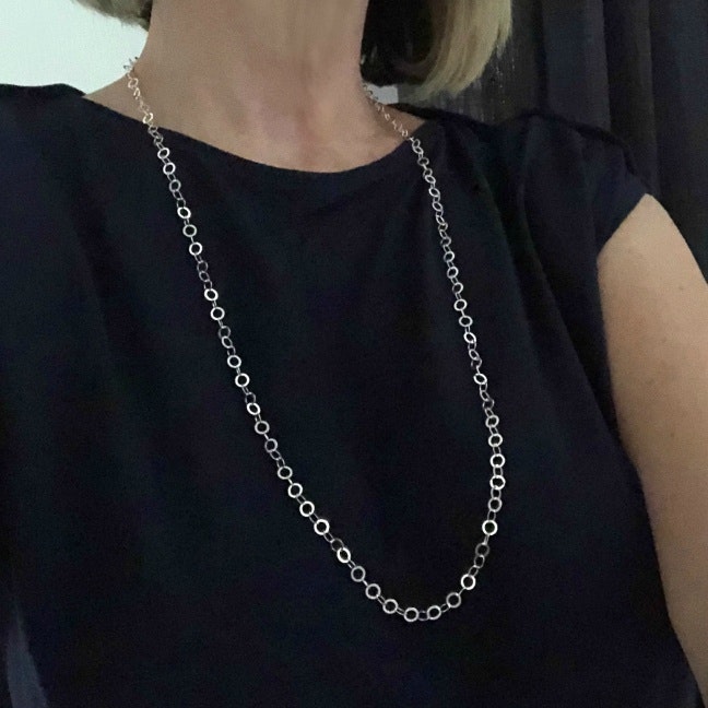 Gaby - Långt silverhalsband
