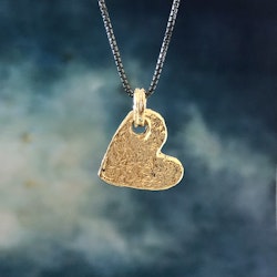 Guldhjärta - Halsband i silver med guldplätering