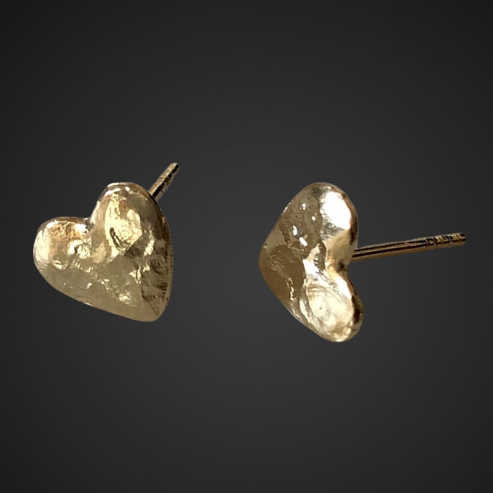 Guldhjärta - Örhängen i silver med guldplätering