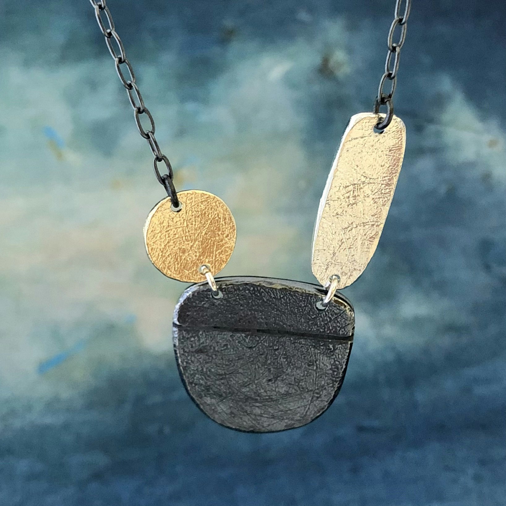 Oliwia - Halsband i silver, guld och svartoxid