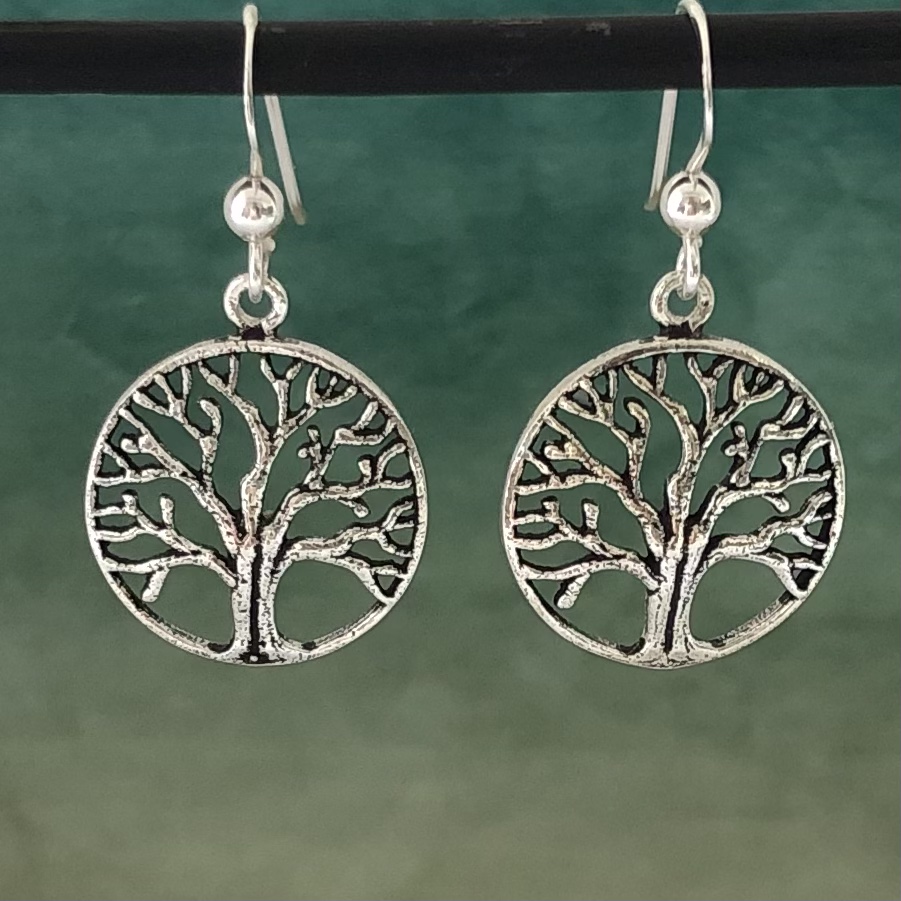 Livets träd - Örhängen i oxiderat silver