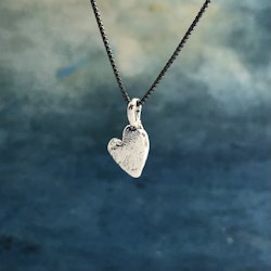 Snett silverhjärta - Halsband