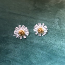 Blomma - Örhängen i silver och guld