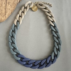 Halsband i beige/petroleum/blå