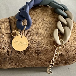 Armband i beige/petroleum/blå